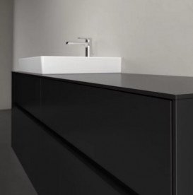 Тумба під раковину Villeroy & Boch Collaro 160х50 см із підсвічуванням МДФ чорний матовий лак C022B0PD