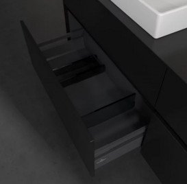 Тумба під раковину Villeroy & Boch Collaro 160х50 см із підсвічуванням МДФ чорний матовий лак C022B0PD