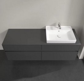 Тумба під раковину Villeroy & Boch Collaro 160х50 см із підсвічуванням МДФ глянсовий сірий C023B0FP