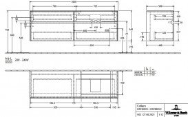 Тумба під раковину Villeroy & Boch Collaro 160х50 см із підсвічуванням МДФ глянсовий сірий C023B0FP