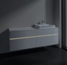 Тумба під раковину Villeroy & Boch Collaro 160х50 см із підсвічуванням ДСП матовий білий C023B0MS