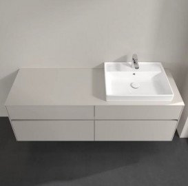 Тумба под раковину Villeroy & Boch Collaro 160х50 см с подсветкой ДСП мягкий серый C023B0VK