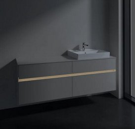 Тумба под раковину Villeroy & Boch Collaro 160х50 см с подсветкой ДСП мягкий серый C023B0VK