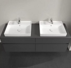 Тумба под раковину Villeroy & Boch Collaro 160х50 см с подсветкой МДФ глянцевый серый C024B0FP