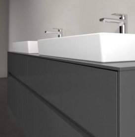Тумба под раковину Villeroy & Boch Collaro 160х50 см с подсветкой МДФ глянцевый серый C024B0FP