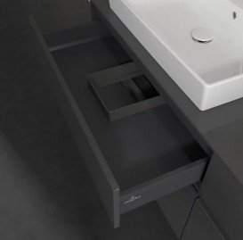 Тумба под раковину Villeroy & Boch Collaro 160х50 см с подсветкой МДФ глянцевый серый C024B0FP