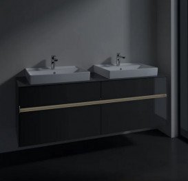 Тумба под раковину Villeroy & Boch Collaro 160х50 см с подсветкой МДФ глянцевый серый C024B0FP