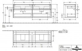 Тумба под раковину Villeroy & Boch Collaro 160х50 см с подсветкой МДФ глянцевый серый C024B0FP