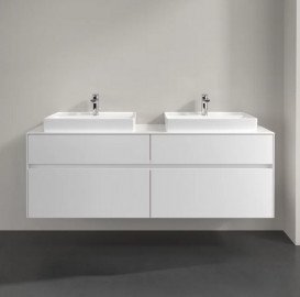 Тумба под раковину Villeroy & Boch Collaro 160х50 см с подсветкой ДСП матовый белый  C024B0MS