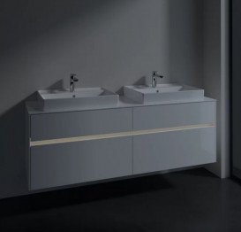 Тумба под раковину Villeroy & Boch Collaro 160х50 см с подсветкой ДСП матовый белый  C024B0MS