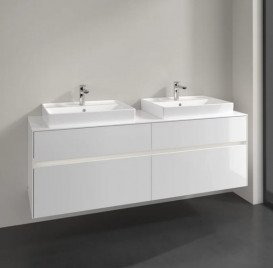 Тумба под раковину Villeroy & Boch Collaro 160х50 см с подсветкой ДСП матовый белый  C024B0MS