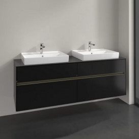 Тумба под раковину Villeroy & Boch Collaro 160х50 см с подсветкой МДФ черный матовый лак C024B0PD