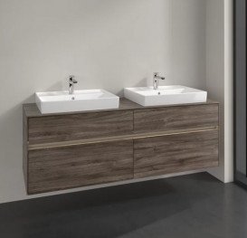 Тумба під раковину Villeroy & Boch Collaro 160х50 см із підсвічуванням ДСП кам'яний дуб C024B0RK