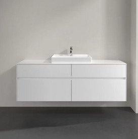 Тумба под раковину Villeroy & Boch Collaro 160х50 см с подсветкой МДФ глянцевый белый C025B0DH