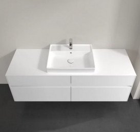 Тумба под раковину Villeroy & Boch Collaro 160х50 см с подсветкой МДФ глянцевый белый C025B0DH