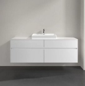 Тумба під раковину Villeroy & Boch Collaro 160х50 см із підсвічуванням ДСП матовий білий C025B0MS