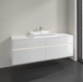 Тумба під раковину Villeroy & Boch Collaro 160х50 см із підсвічуванням ДСП матовий білий C025B0MS