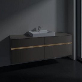 Тумба під раковину Villeroy & Boch Collaro 160х50 см із підсвічуванням ДСП трюфель сірий C025B0VG