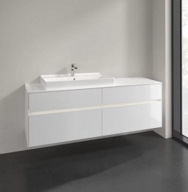 Тумба під раковину Villeroy & Boch Collaro 160х50 см із підсвічуванням МДФ глянсовий білий C026B0DH