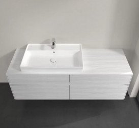Тумба под раковину Villeroy & Boch Collaro 160х50 см с подсветкой ДСП белое дерево C026B0E8