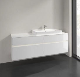 Тумба под раковину Villeroy & Boch Collaro 160х50 см с подсветкой МДФ глянцевый белый C027B0DH