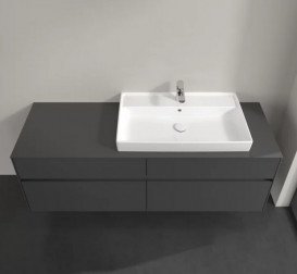 Тумба под раковину Villeroy & Boch Collaro 160х50 см с подсветкой МДФ глянцевый серый C027B0FP
