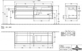Тумба под раковину Villeroy & Boch Collaro 160х50 см с подсветкой МДФ глянцевый серый C027B0FP