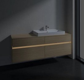 Тумба під раковину Villeroy & Boch Collaro 160х50 см із підсвічуванням ДСП північний дуб C027B0VJ