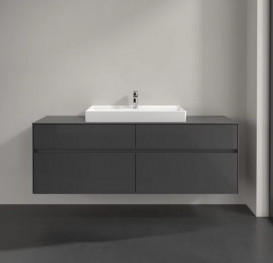 Тумба під раковину Villeroy & Boch Collaro 160х50 см із підсвічуванням МДФ глянсовий сірий C028B0FP