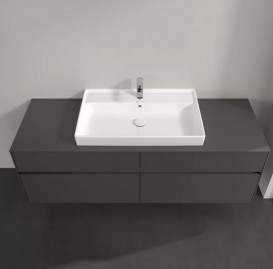 Тумба під раковину Villeroy & Boch Collaro 160х50 см із підсвічуванням МДФ глянсовий сірий C028B0FP