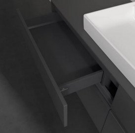 Тумба під раковину Villeroy & Boch Collaro 160х50 см із підсвічуванням МДФ глянсовий сірий C028B0FP