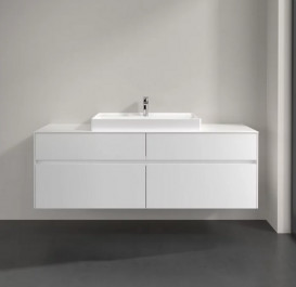 Тумба под раковину Villeroy & Boch Collaro 160х50 см с подсветкой ДСП матовый белый C028B0MS