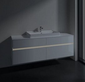 Тумба под раковину Villeroy & Boch Collaro 160х50 см с подсветкой ДСП матовый белый C028B0MS