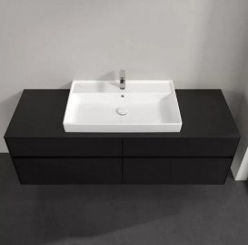 Тумба під раковину Villeroy & Boch Collaro 160х50 см із підсвічуванням МДФ чорний матовий лак C028B0PD