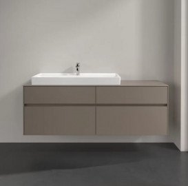 Тумба под раковину Villeroy & Boch Collaro 160х50 см с подсветкой ДСП трюфель серый C029B0VG