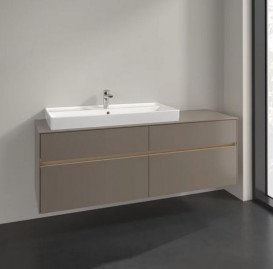 Тумба под раковину Villeroy & Boch Collaro 160х50 см с подсветкой ДСП трюфель серый C029B0VG