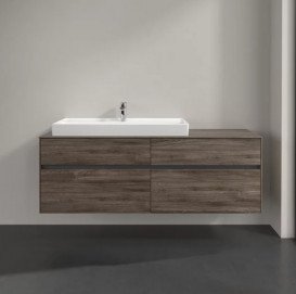 Тумба под раковину Villeroy & Boch Collaro 160х50 см с подсветкой ДСП каменный дуб C029B0RK