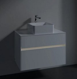 Тумба під раковину Villeroy & Boch Collaro 80х50 см із підсвічуванням МДФ глянсовий білий C037B0DH