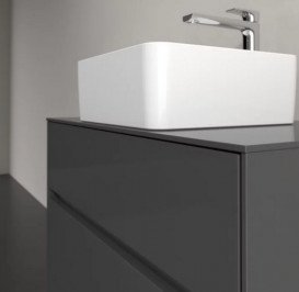 Тумба під раковину Villeroy & Boch Collaro 80х50 см із підсвічуванням МДФ глянсовий сірий C037B0FP