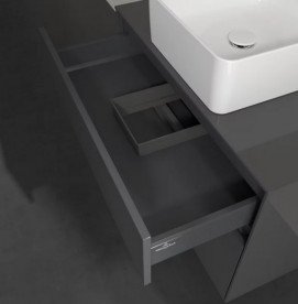 Тумба під раковину Villeroy & Boch Collaro 80х50 см із підсвічуванням МДФ глянсовий сірий C037B0FP