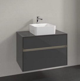 Тумба под раковину Villeroy & Boch Collaro 80х50 см с подсветкой МДФ глянцевый серый C037B0FP