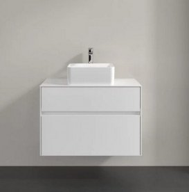 Тумба під раковину Villeroy & Boch Collaro 80х50 см із підсвічуванням ДСП матовий білий C037B0MS