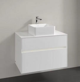 Тумба под раковину Villeroy & Boch Collaro 80х50 см с подсветкой ДСП матовый белый C037B0MS