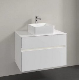 Тумба під раковину Villeroy & Boch Collaro 80х50 см із підсвічуванням ДСП матовий білий C037B0MS