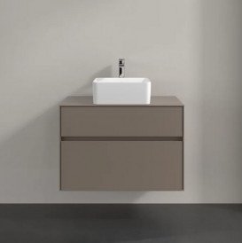 Тумба під раковину Villeroy & Boch Collaro 80х50 см із підсвічуванням ДСП трюфель сірий C037B0VG