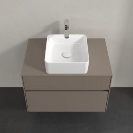 Тумба під раковину Villeroy & Boch Collaro 80х50 см із підсвічуванням ДСП трюфель сірий C037B0VG