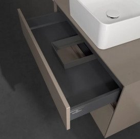 Тумба під раковину Villeroy & Boch Collaro 80х50 см із підсвічуванням ДСП трюфель сірий C037B0VG