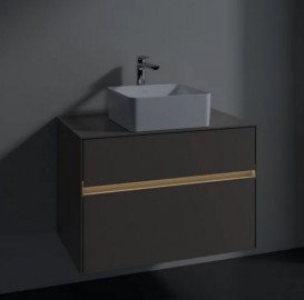 Тумба під раковину Villeroy & Boch Collaro 80х50 см із підсвічуванням ДСП трюфель сірий C037B0VG