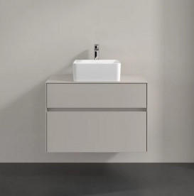 Тумба под раковину Villeroy & Boch Collaro 80х50 см с подсветкой ДСП мягкий серый C037B0VK