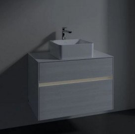 Тумба під раковину Villeroy & Boch Collaro 80х50 см із підсвічуванням ДСП біле дерево C037B0E8